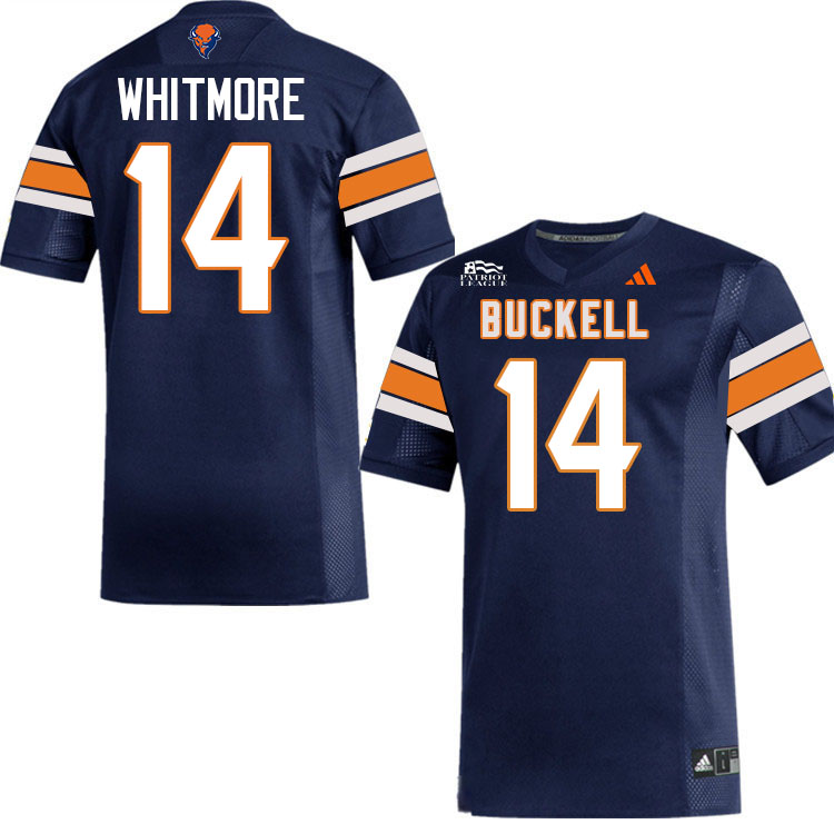 Bucknell Bison #14 Takai Whitmore College Football Jerseys,Uniforms-Navy